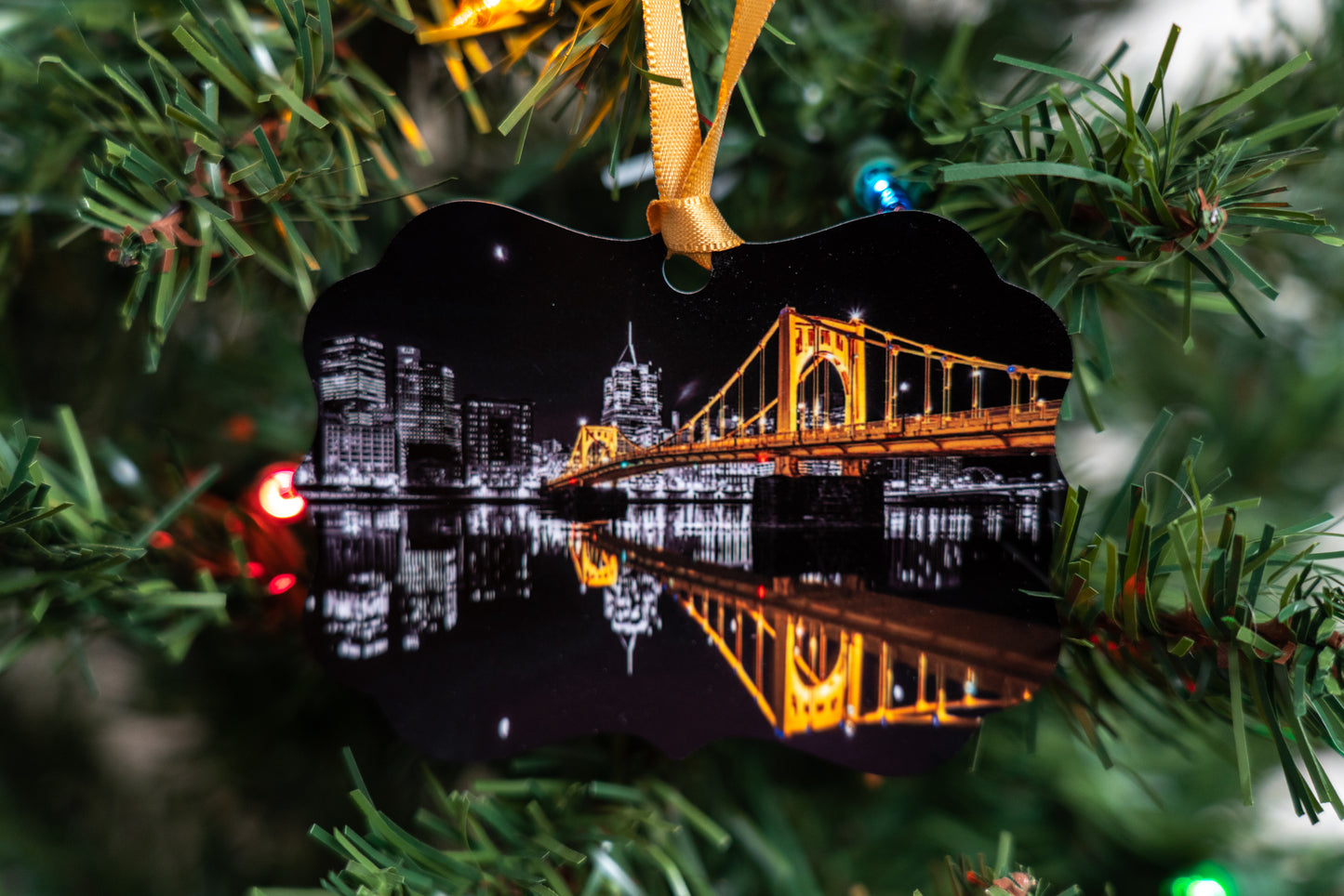 Pittsburgh Black & Gold - Metal Christmas Ornament