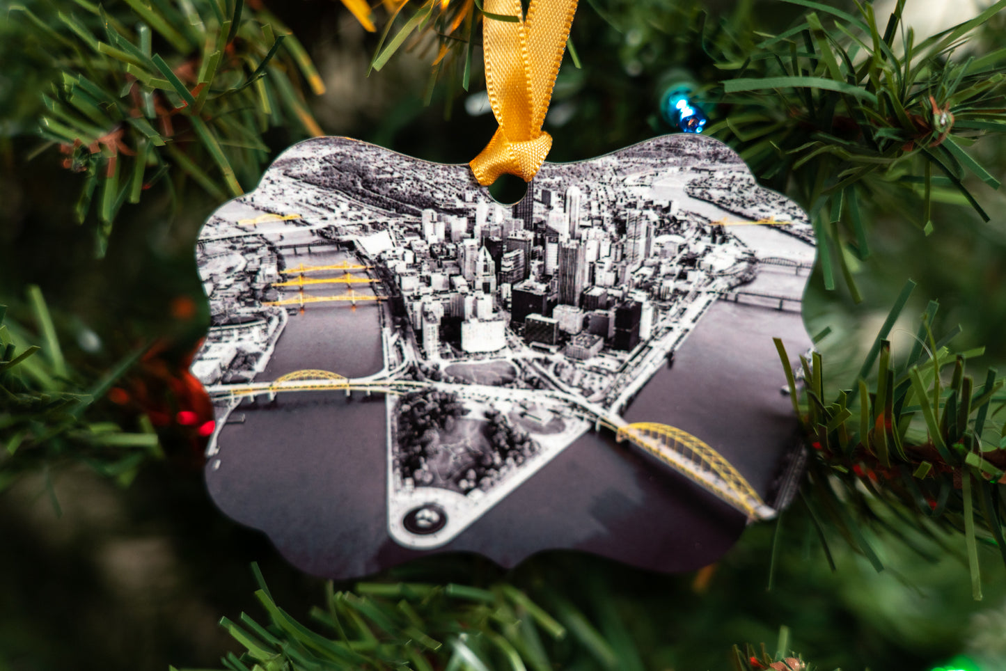 Pittsburgh Black & Gold - Metal Christmas Ornament