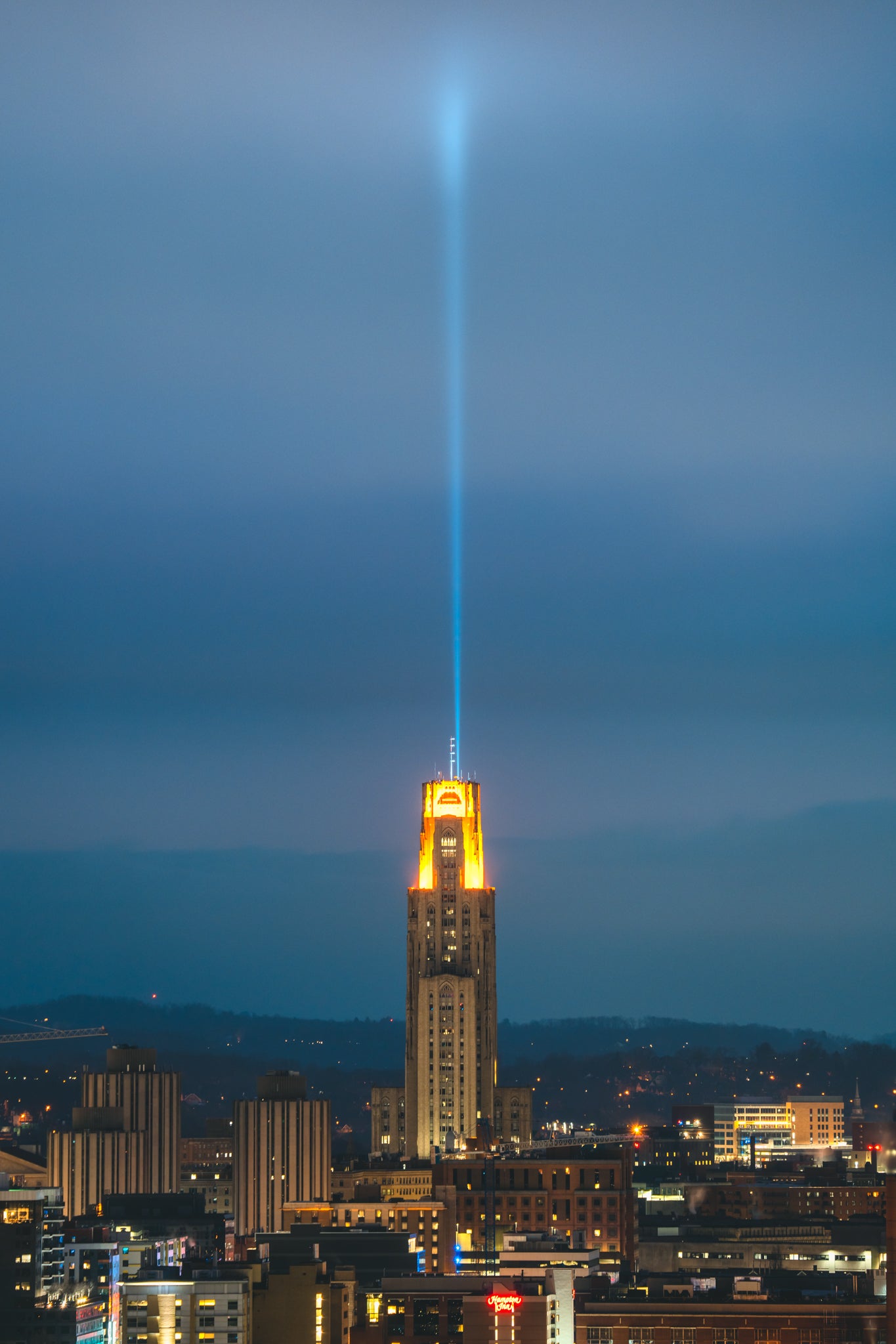 Cathedral of Learning Sun Bowl Victory Lights
