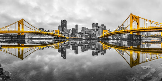Pittsburgh Black & Gold Bridges Panorama