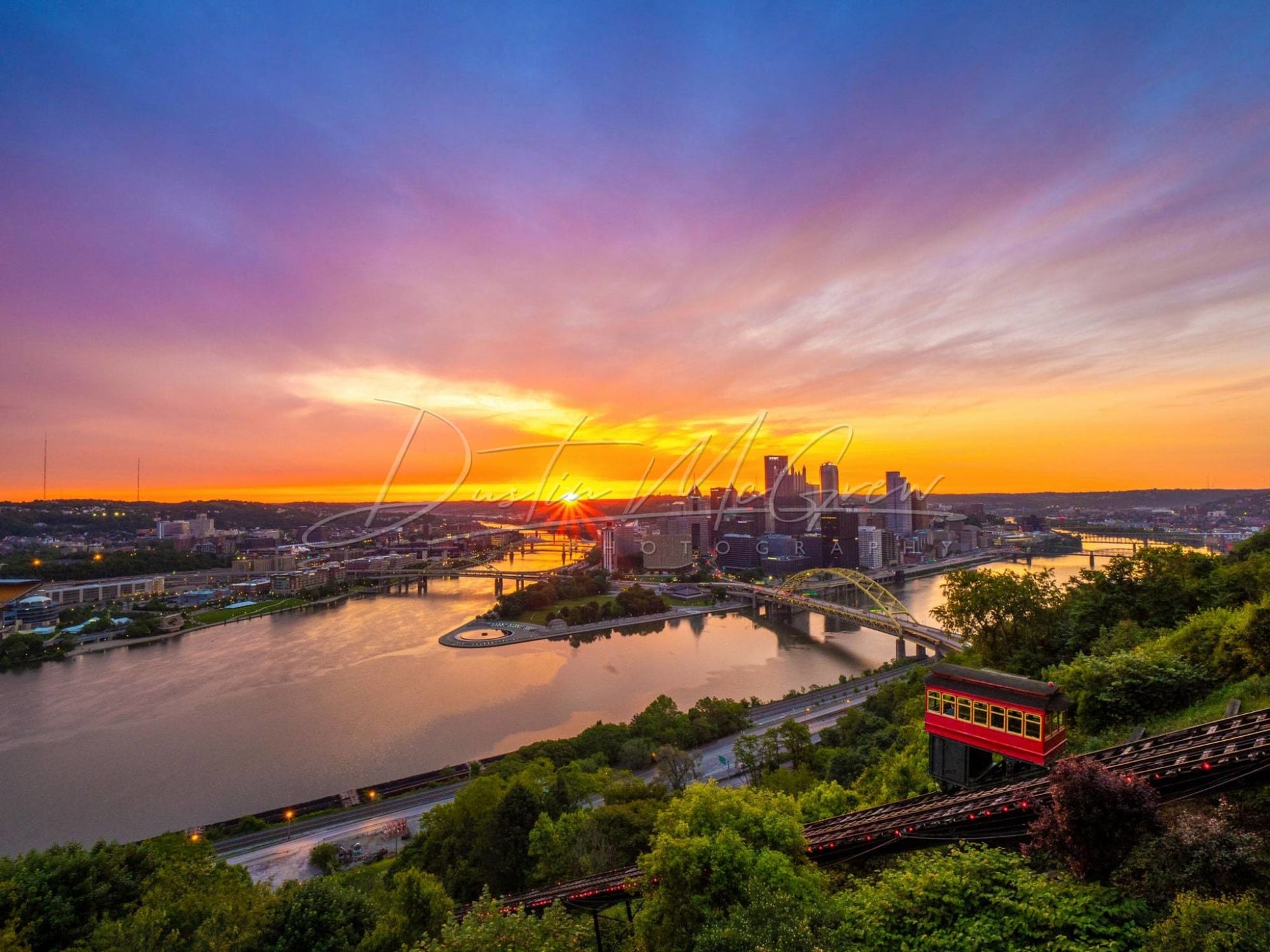 Pittsburgh Sunrise Photo Print | Incline Picture Shot From Mt. Washington