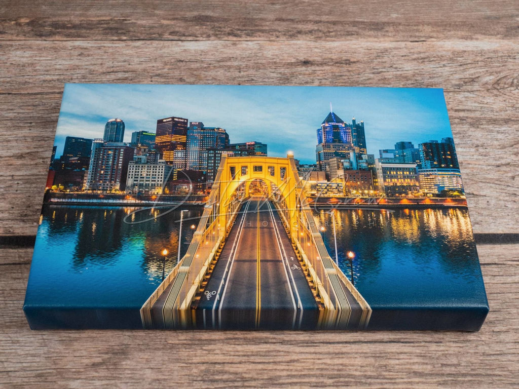 Photo Of Pittsburgh Over The Clemente Bridge Aerial Picture Metal Print