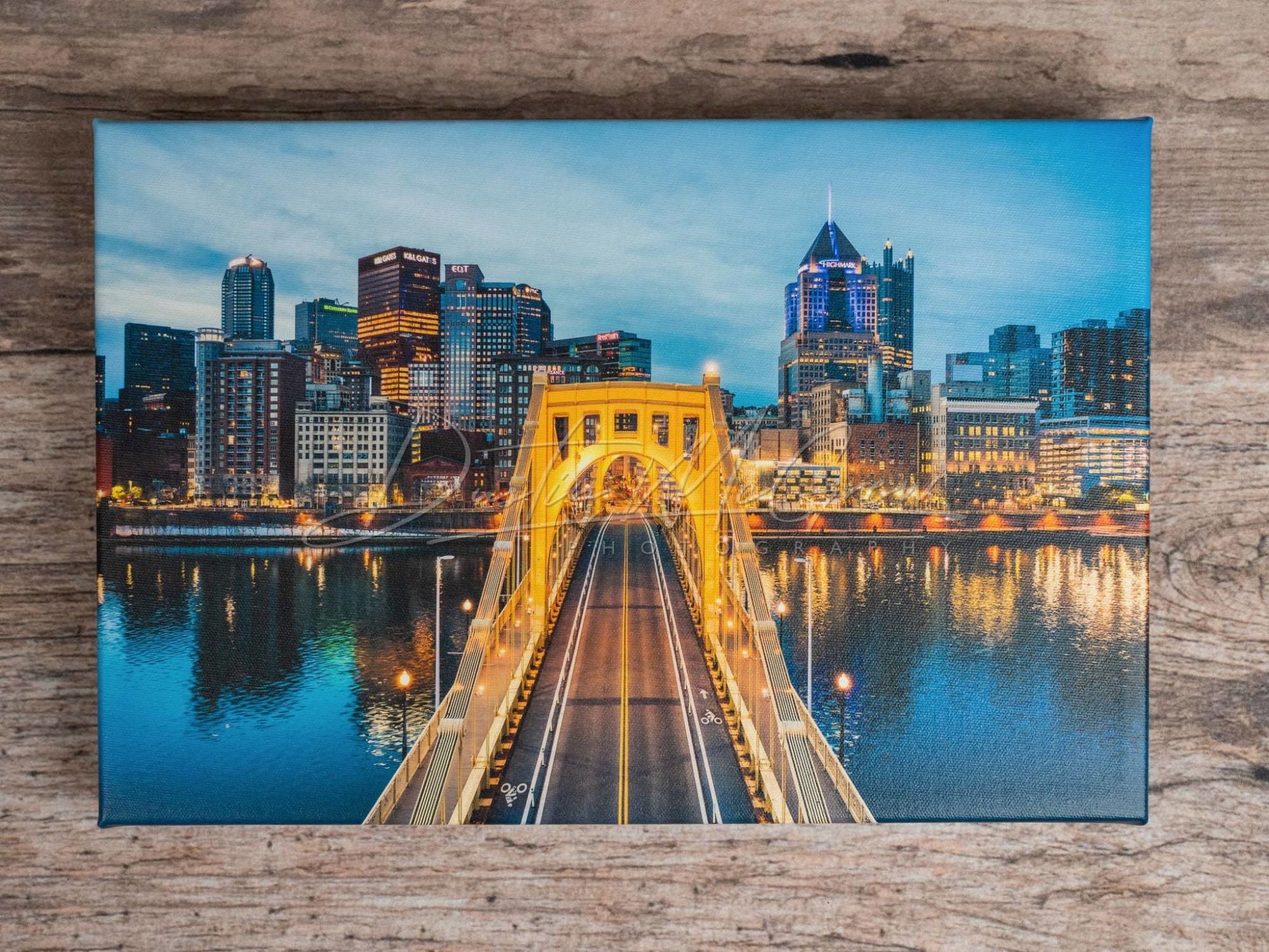 Photo Of Pittsburgh Over The Clemente Bridge Aerial Picture Metal Print