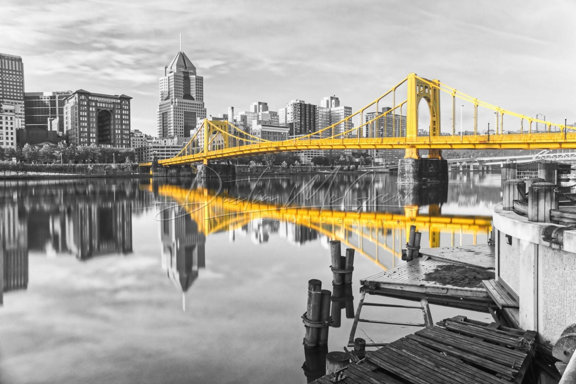 Pittsburgh Selective Color Photo Of Print Picture Art