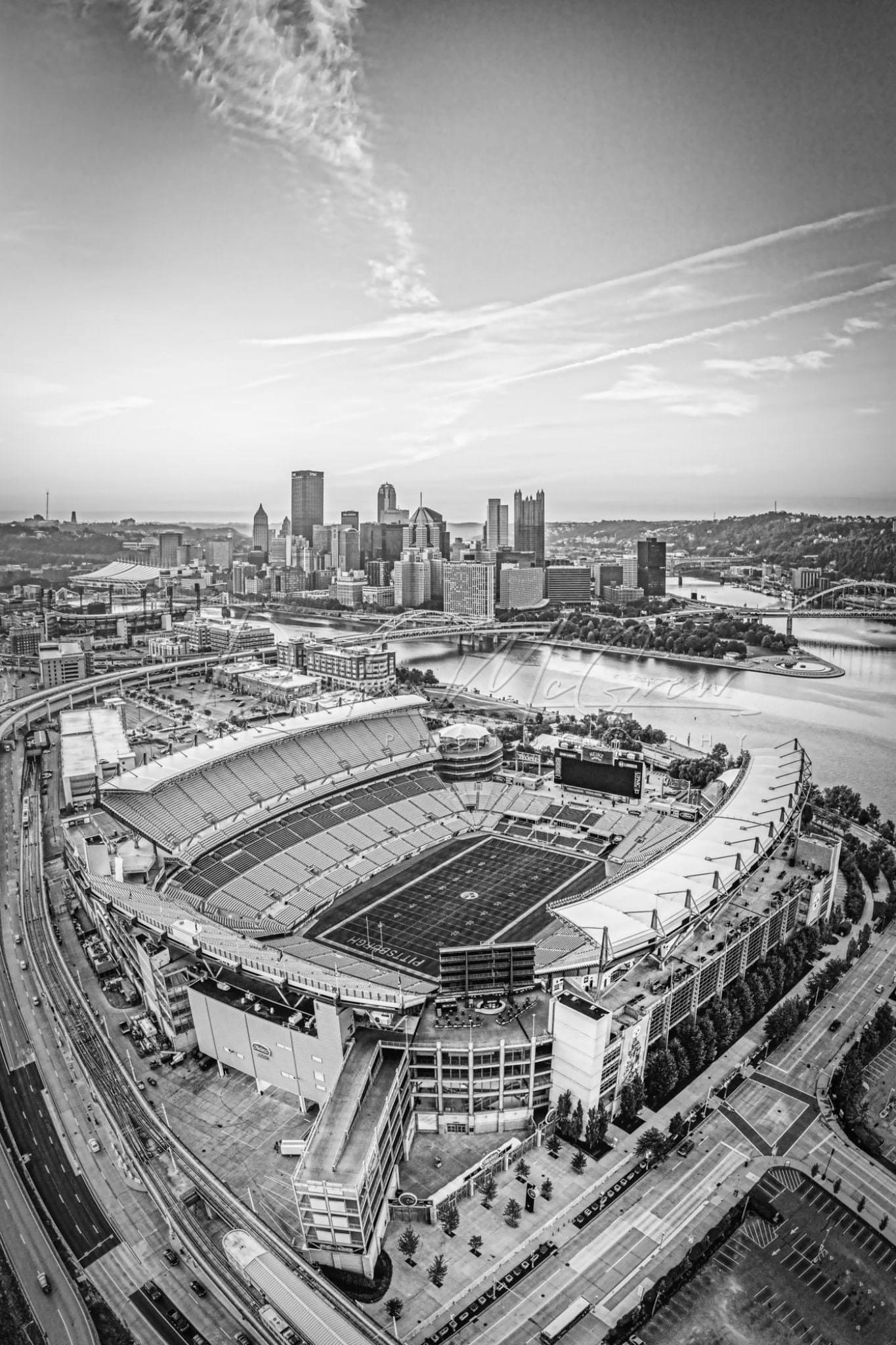 Photo Of Heinz Field And Pittsburgh Skyline | Steelers Downtown Available On Metal Canvas & Kodak