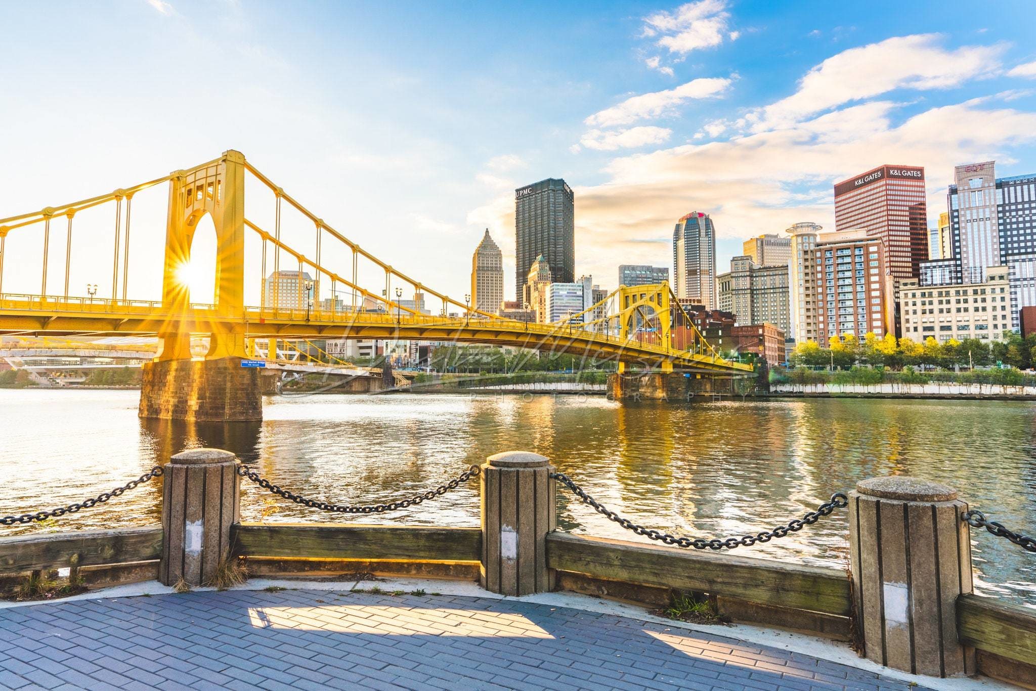 Pittsburgh Skyline Sunrise Photo Print Canvas Picture