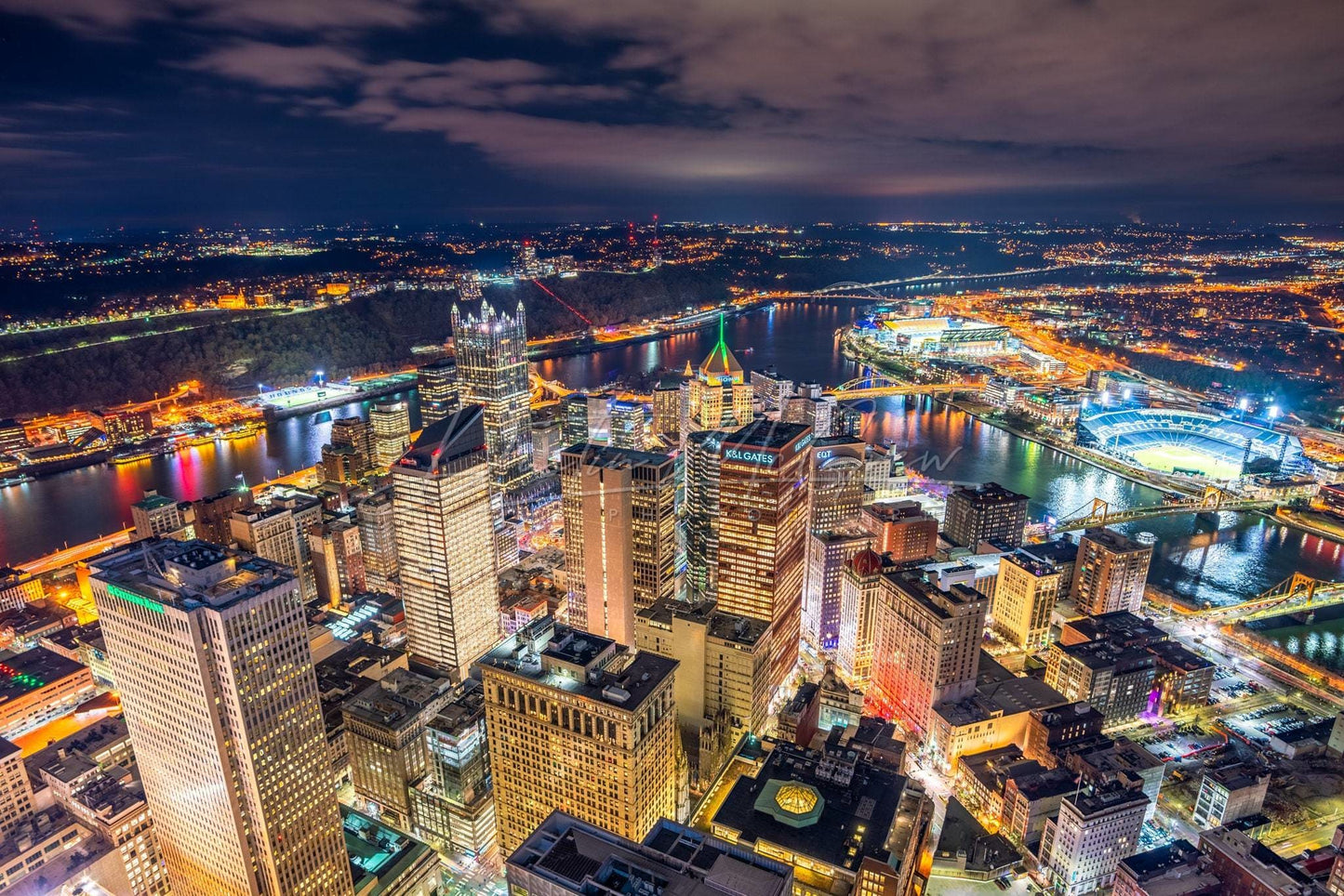 Photo Of The Pittsburgh Skyline Shot From Roof U.s. Steel Tower