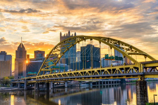 Pittsburgh Skyline And Fort Pitt Bridge Photo Print