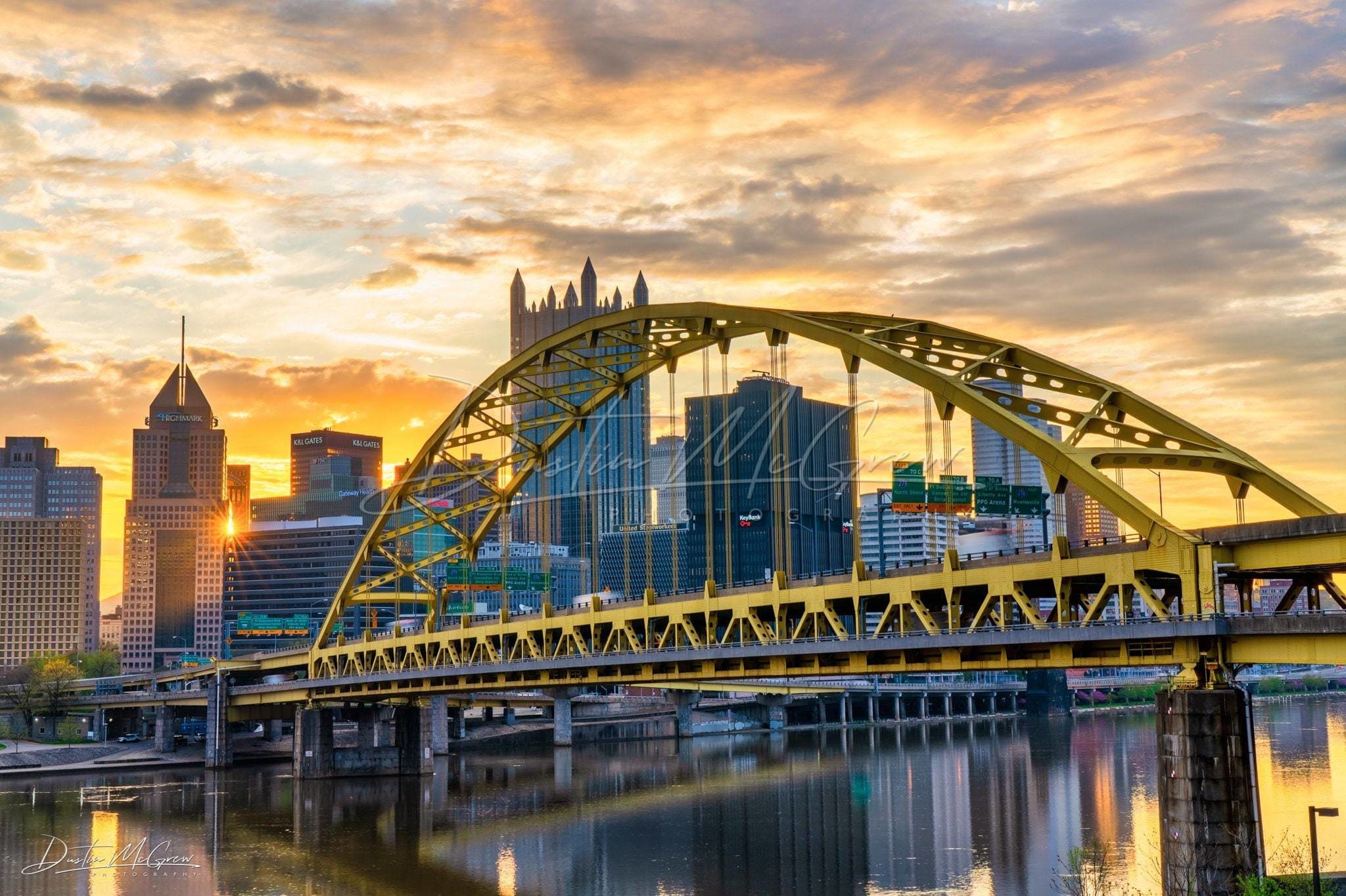 Pittsburgh Skyline And Fort Pitt Bridge Photo Print