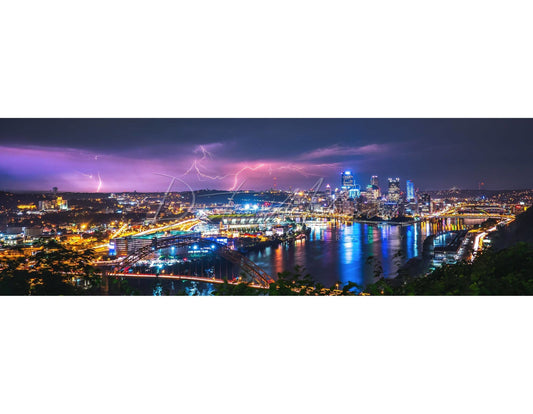 Pittsburgh Lightning Photo Picture Storm | Available On Metal Canvas Kodak Paper