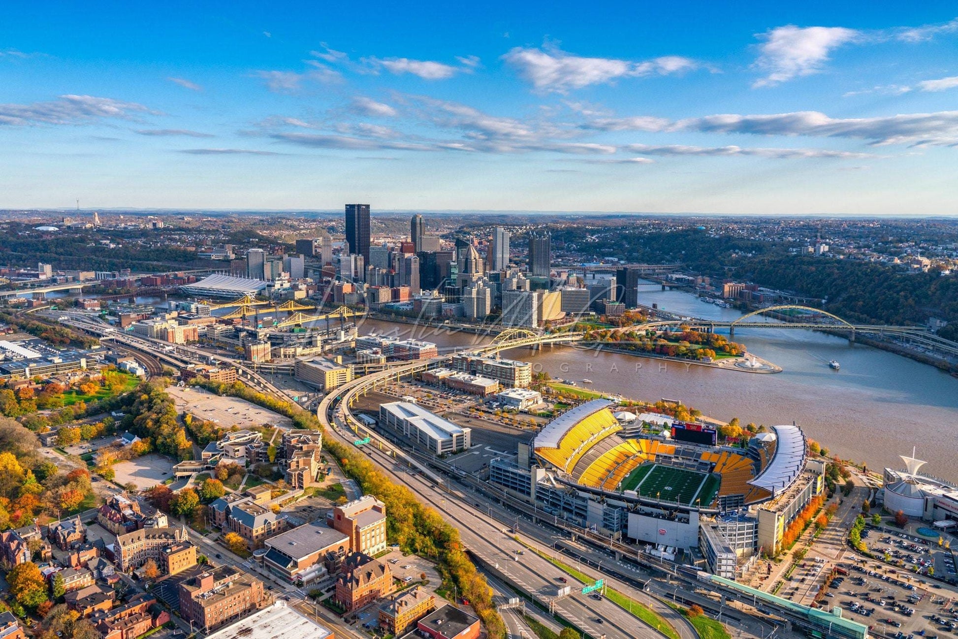 Aerial Photo Of Heinz Field And The Pittsburgh Skyline