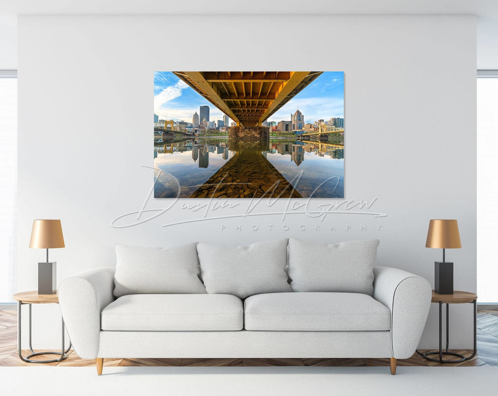 Pittsburgh Skyline Photo Print - Under The Andy Warhol Bridge