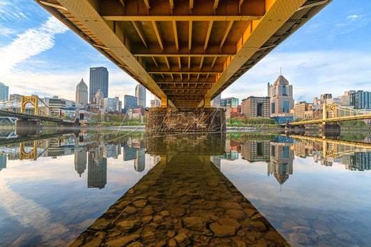 Pittsburgh Skyline Photo Print - Under The Andy Warhol Bridge