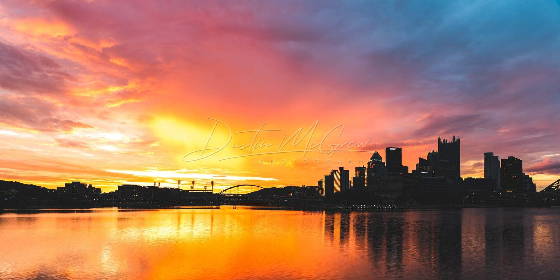 Pittsburgh Photo Print - Falling Rain Sunrise Available On Paper Metal Or Canvas