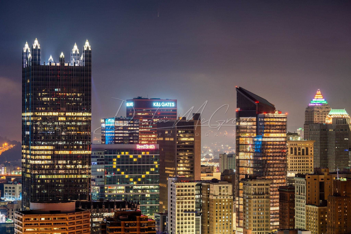 Pittsburgh Skyline Photo - Comet Neowise Over Downtown Print Wall Decor