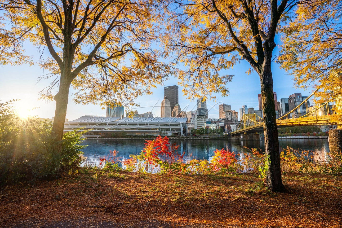 Pittsburgh Photo - Fall Color Frames Downtown Print Art