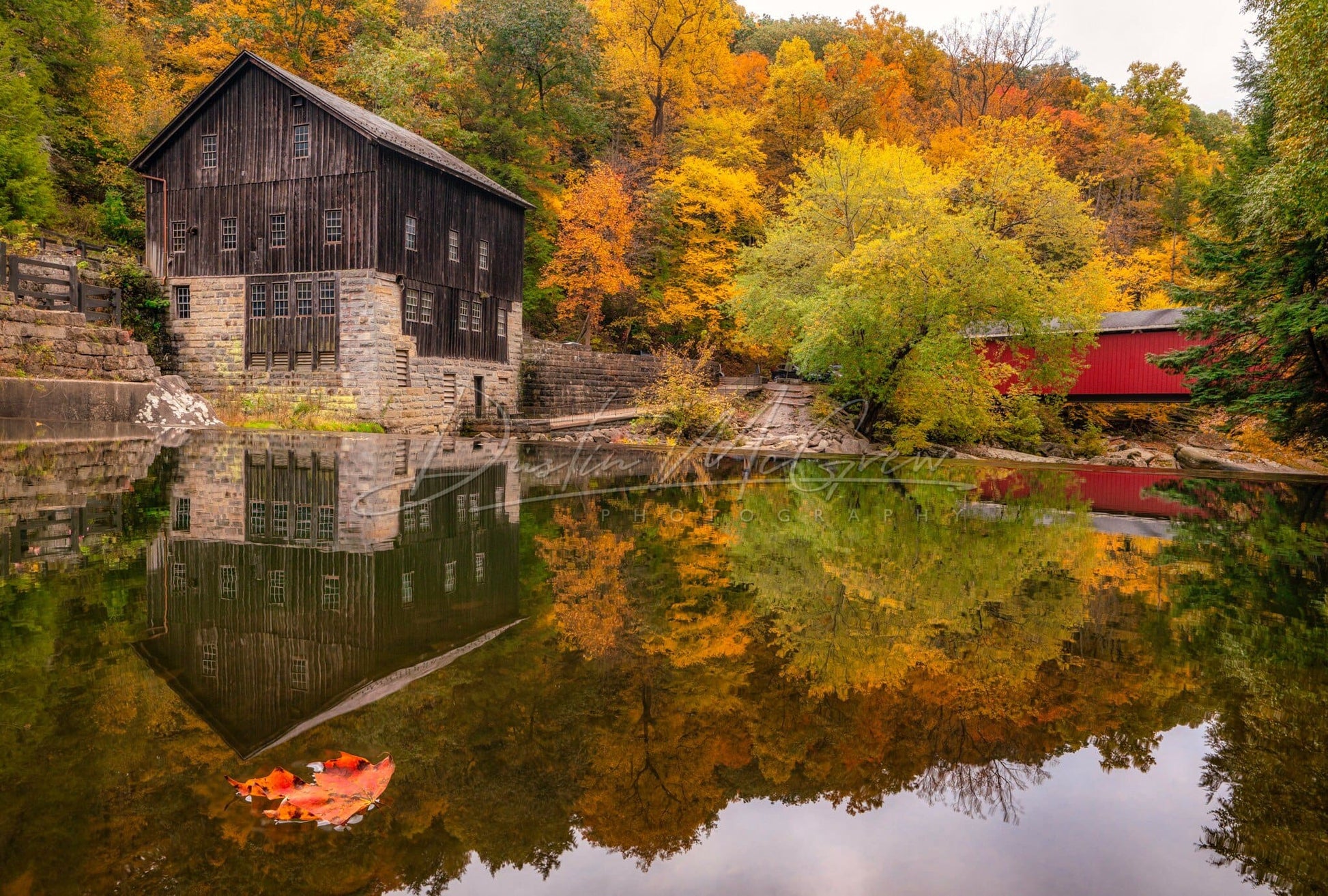 Mcconnells Mill Photo Print - Fall Foliage State Park Pa
