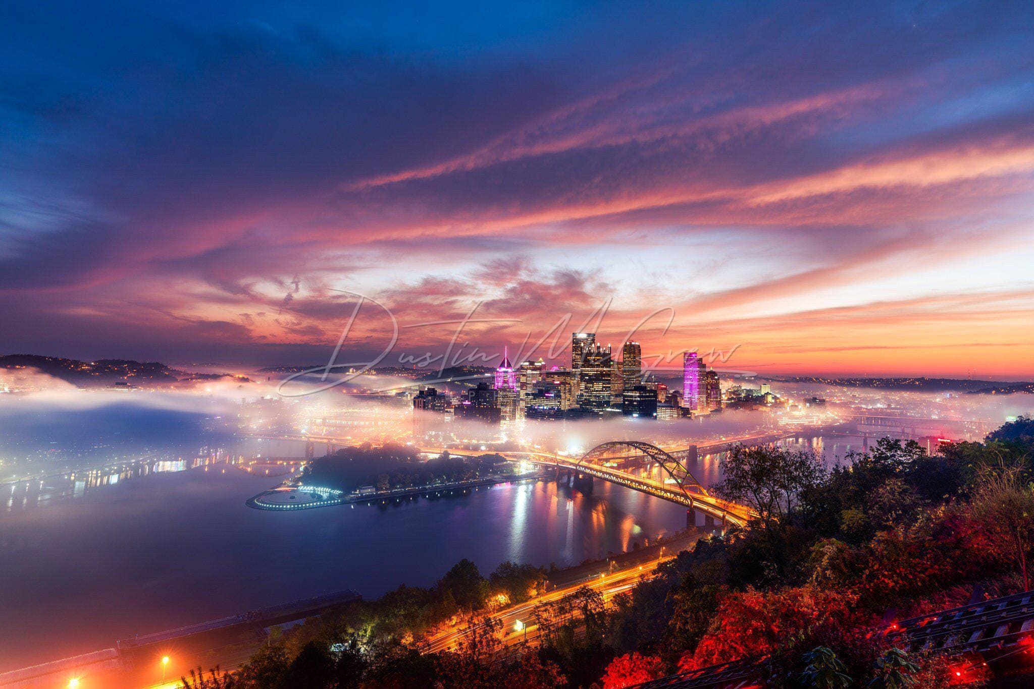 Pittsburgh Photo - Sunrise Halo Over Art Print