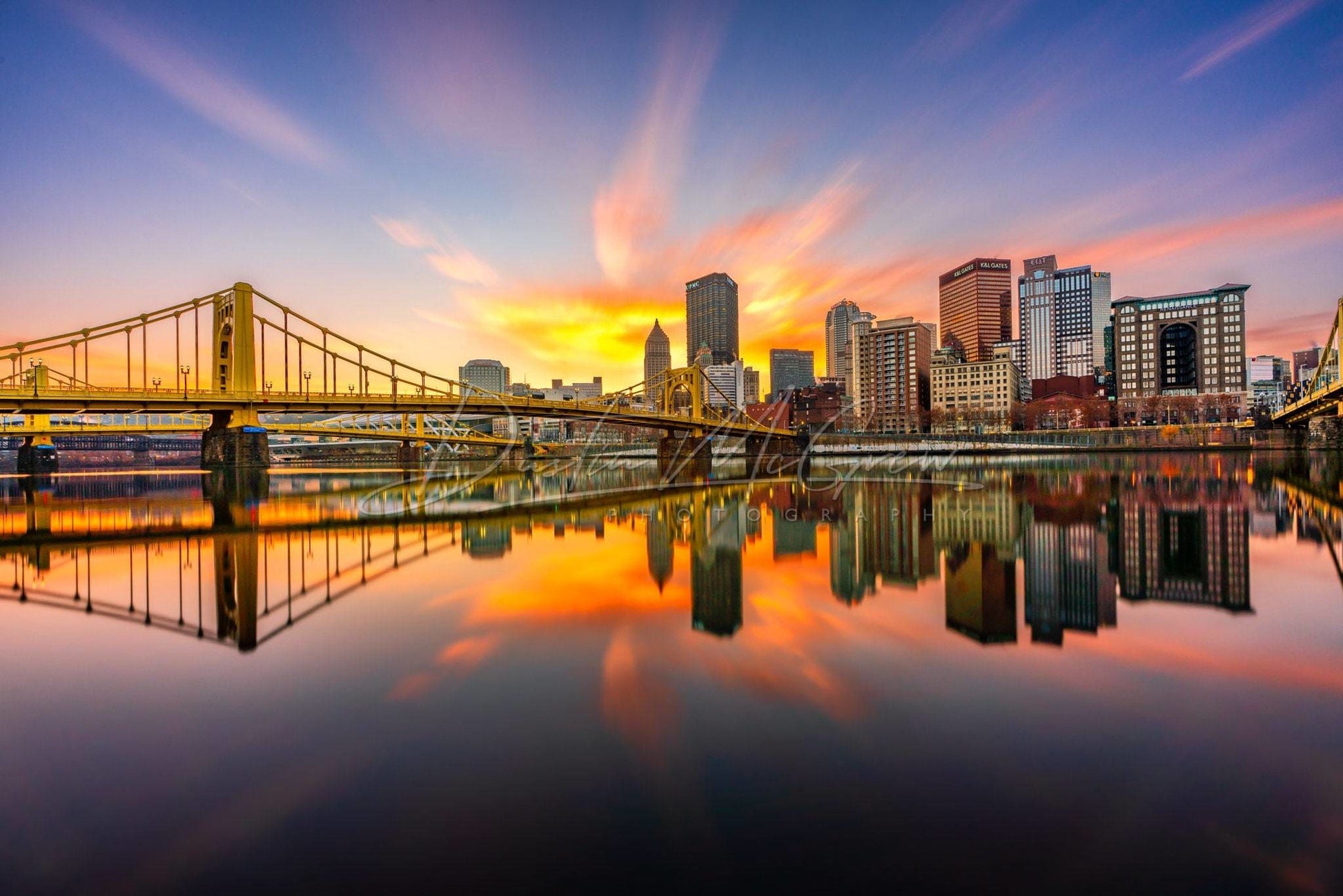 Pittsburgh Photo Print - A Starburst Sunrise In Wall Art