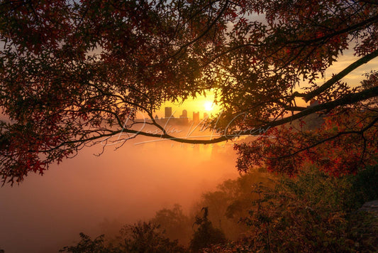 Pittsburgh Photo Print - Foggy Fall Sunrise Picture