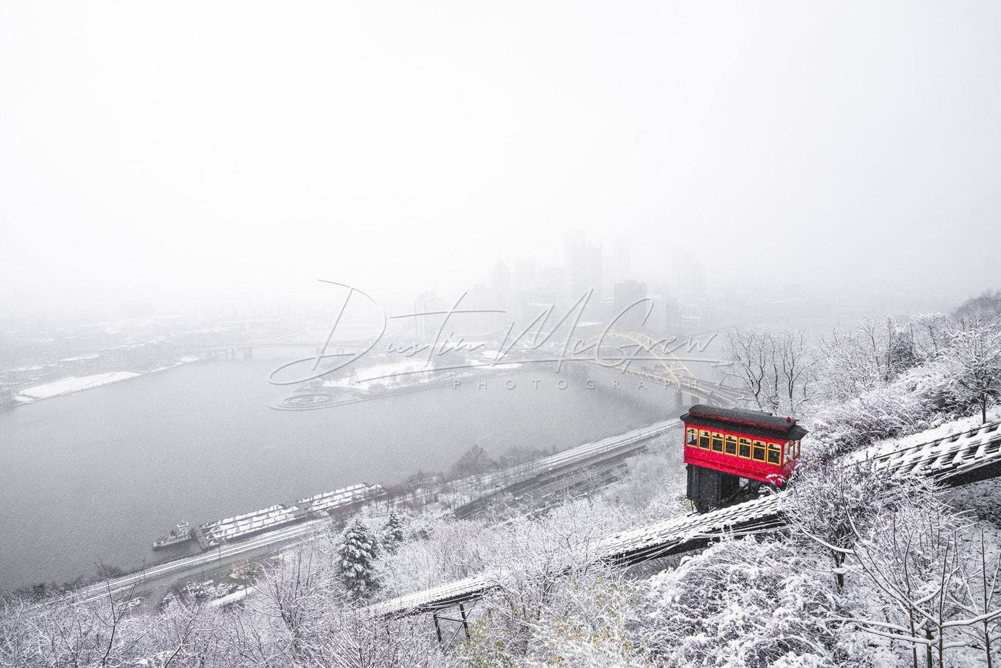 Pittsburgh Skyline Photo - A Winter Wonderland Art Incline Picture