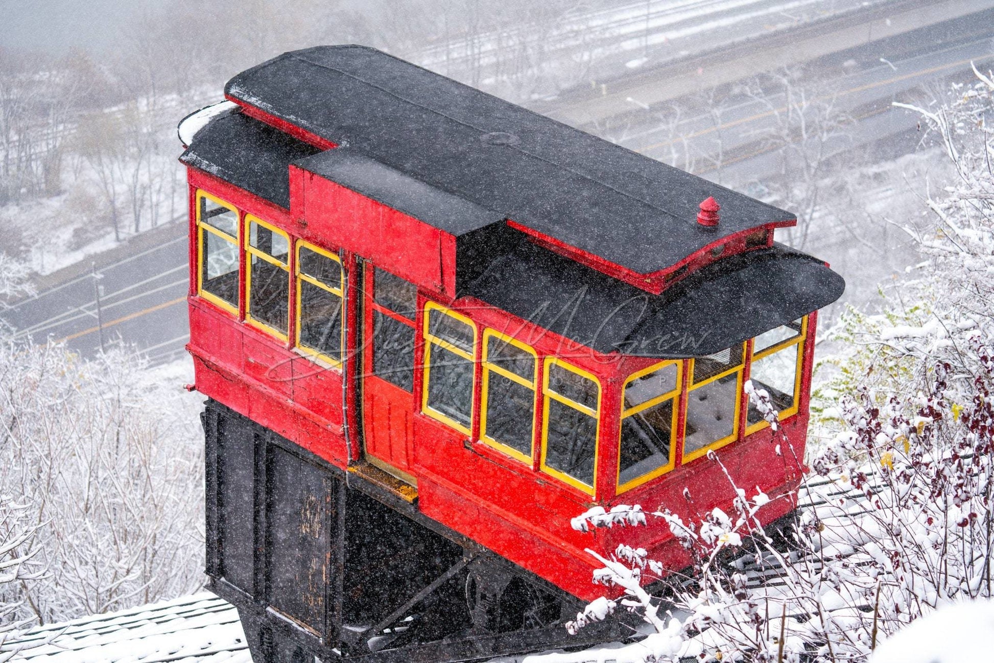 Pittsburgh Incline Photo - Snowy Art Duquesne