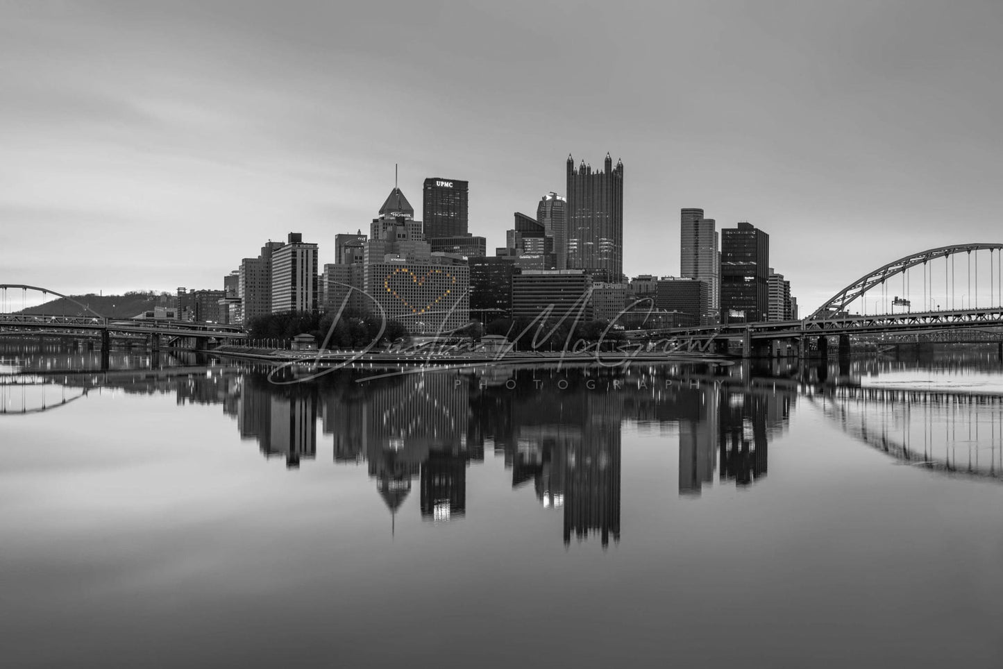 Pittsburgh Photo Print - Hearts In The Skyline Wall Art