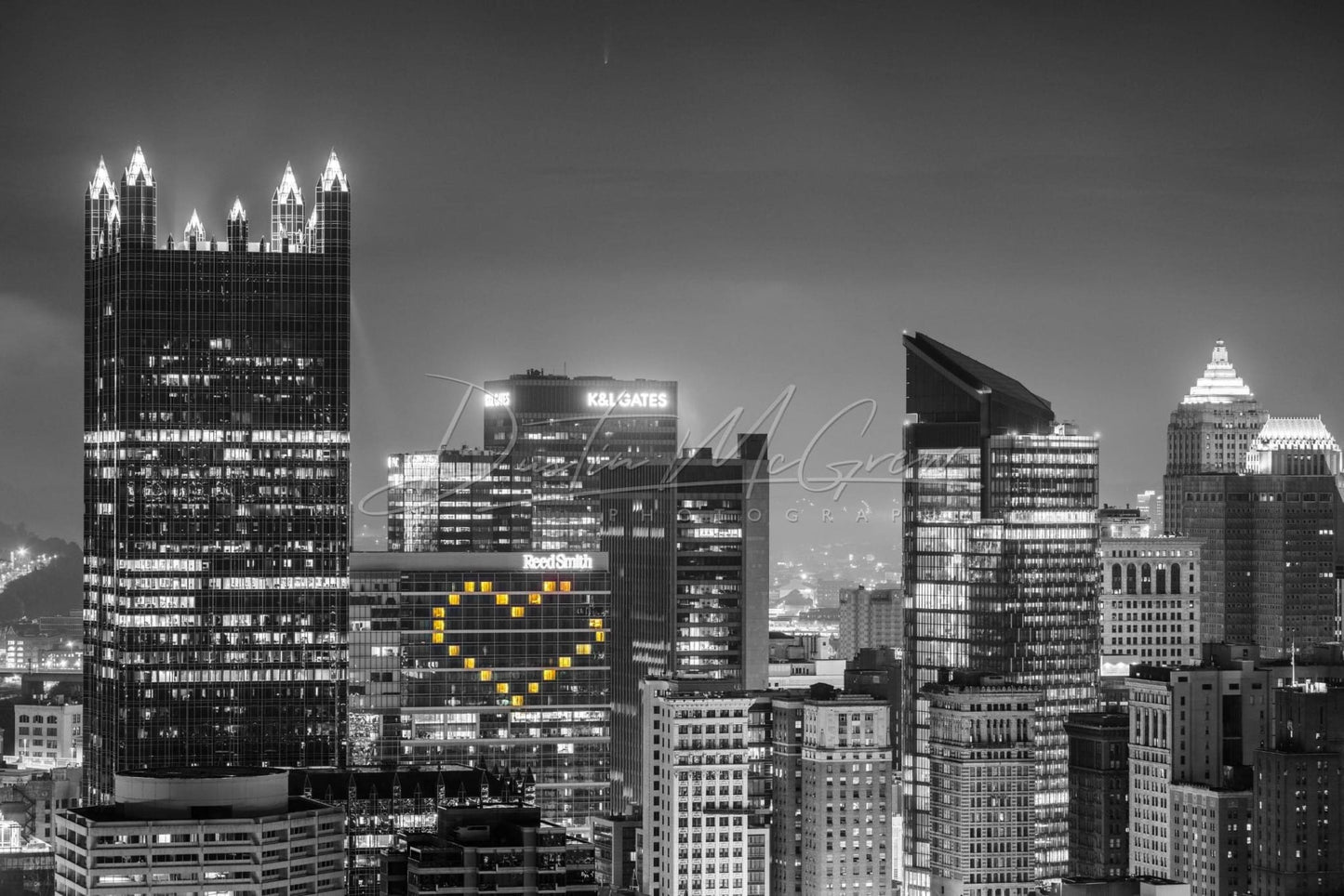 Pittsburgh Photo - Heart With Ppg Place And Comet Neowise Art