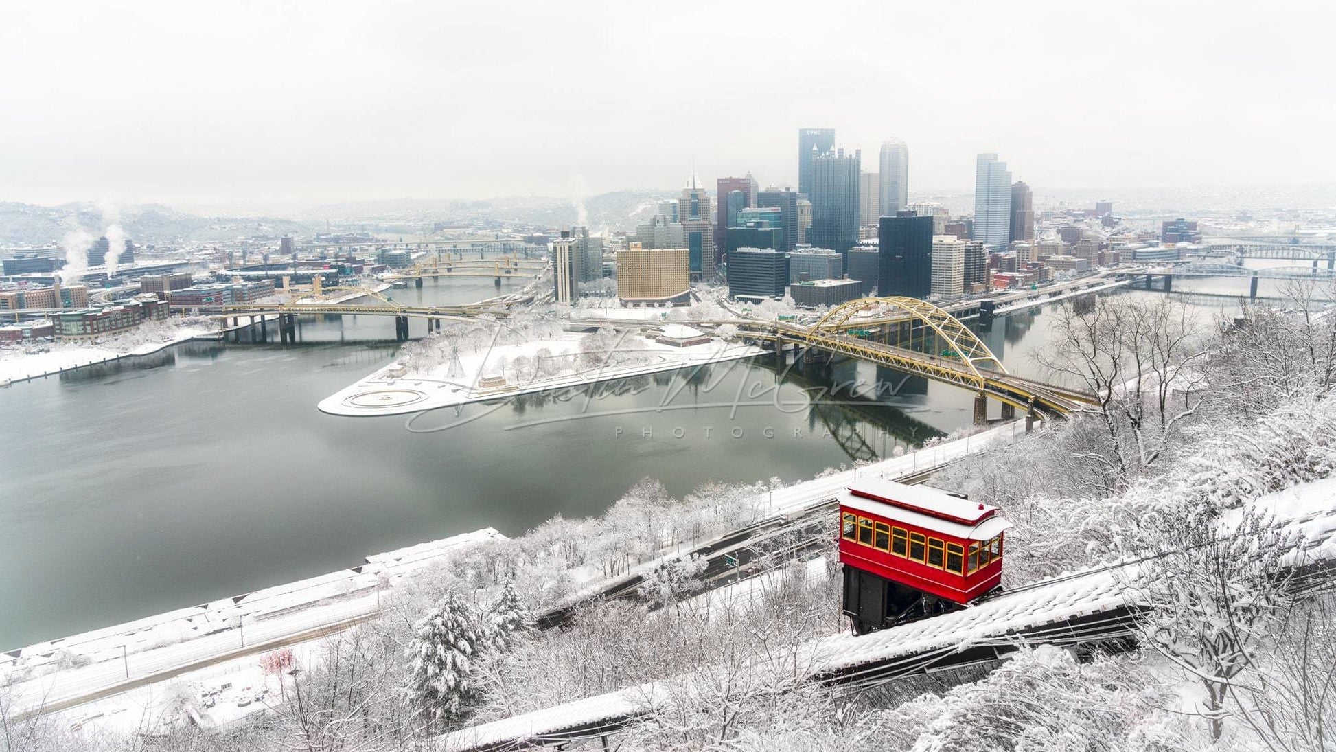Pittsburgh Skyline Photo - Winter In Art Picture