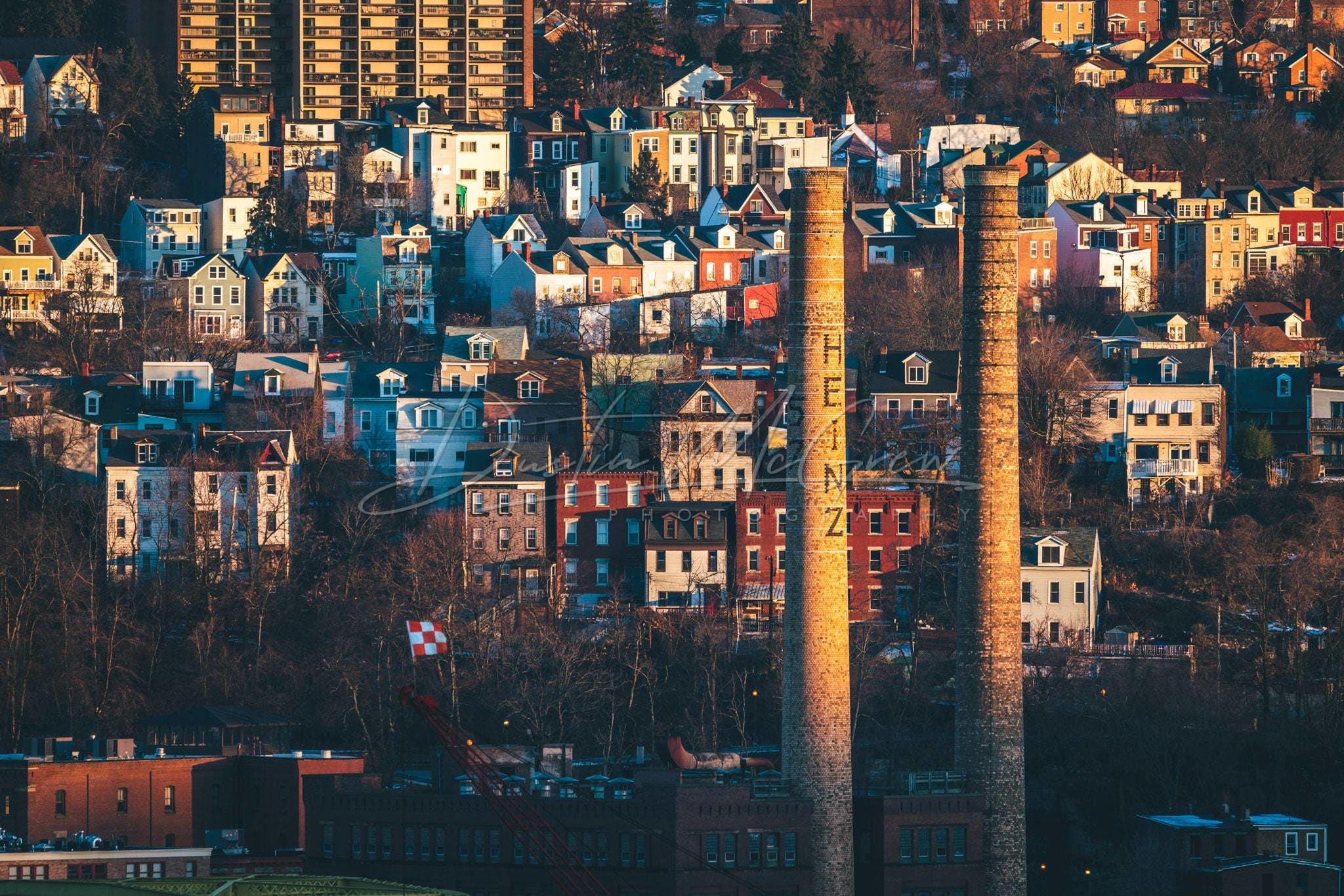 Pittsburgh Photo - Heinz Plant Smoke Stacks At Sunrise Photos Wall Art