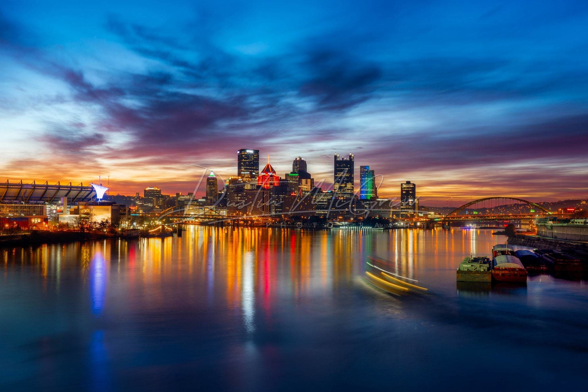 Pittsburgh Skyline Photo - Vibrant Colors Of Wall Art Photography