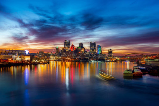 Pittsburgh Skyline Photo - Vibrant Colors Of Wall Art Photography