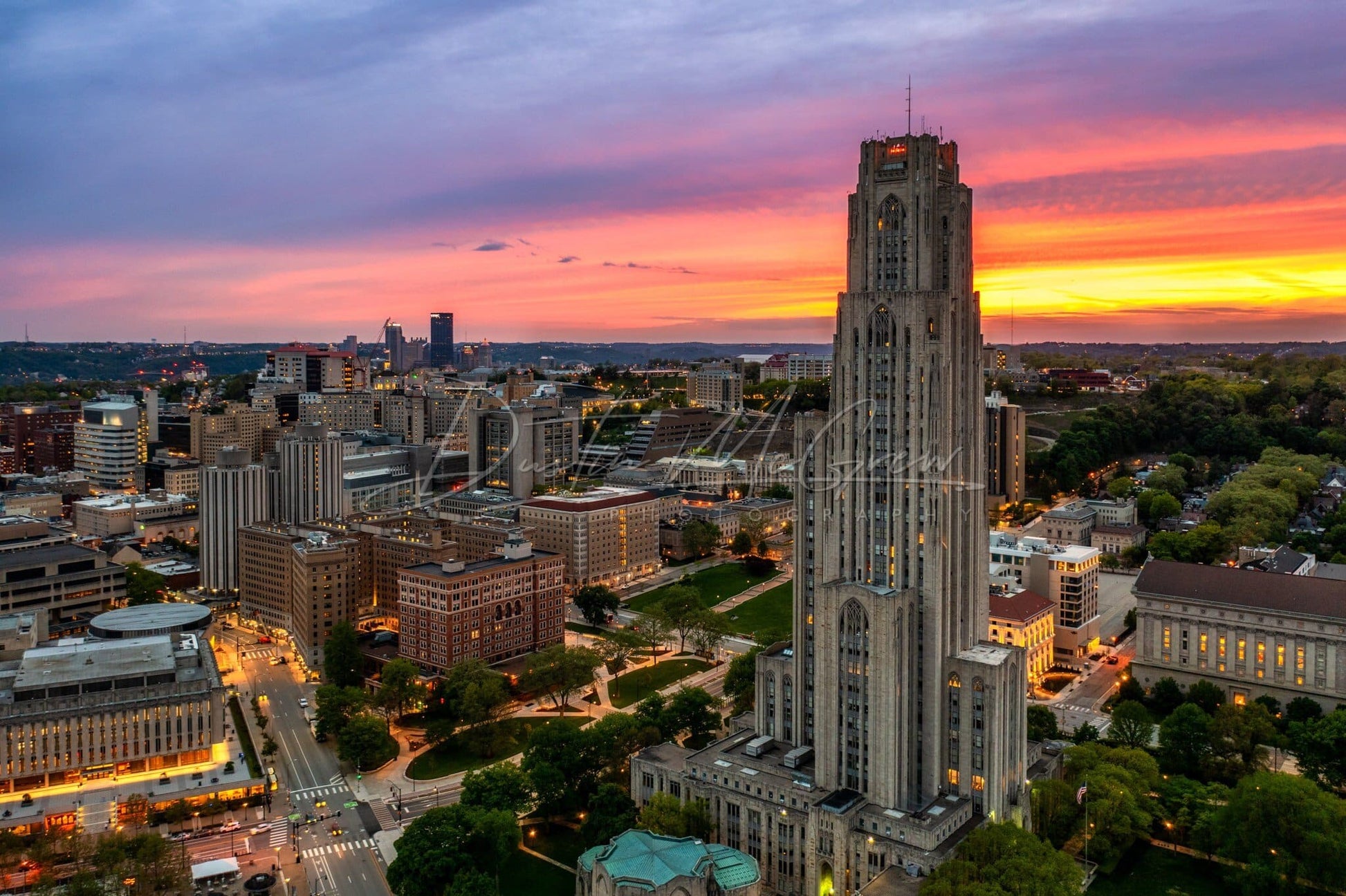 Cathedral Of Learning At Sunset Photo - University Pittsburgh