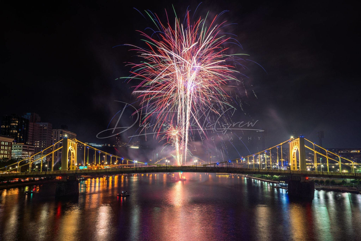 Pittsburgh Photo - Fireworks In The Burgh Metal Prints Canvas