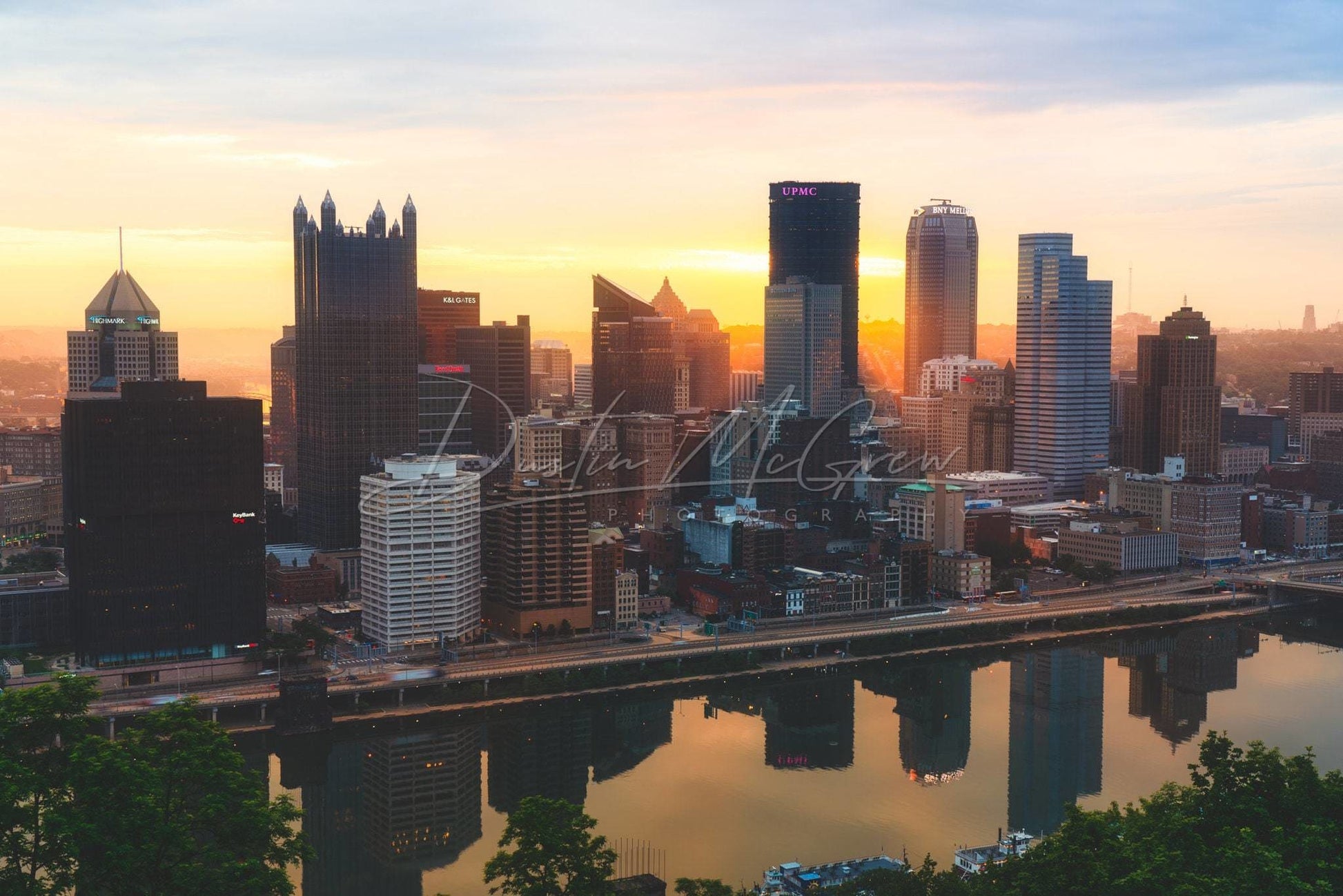 Pittsburgh Skyline Photo - A Warm Summer Morning In The City Metal Prints Canvas