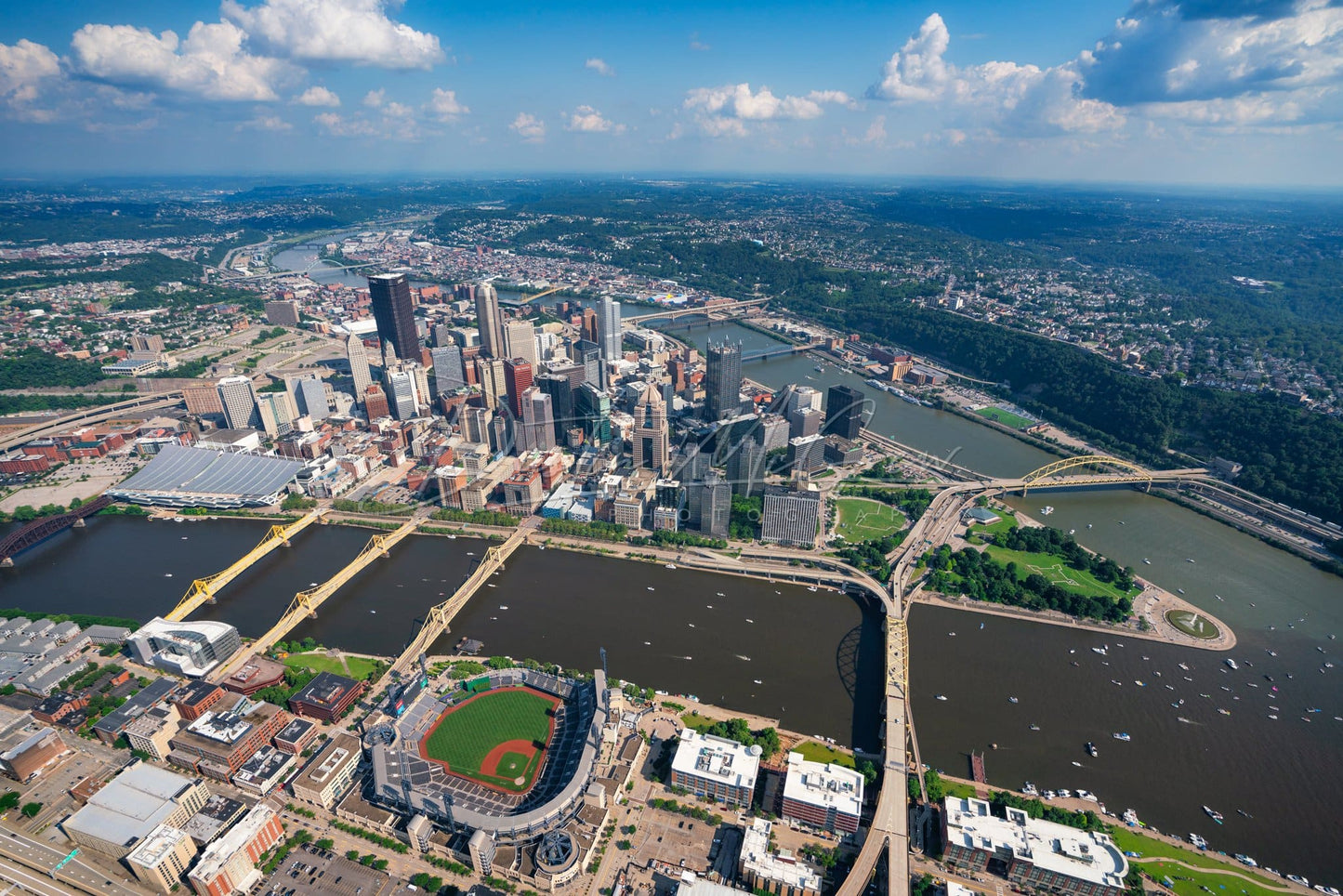 Pittsburgh Photo Print - A Beautiful Summer Day Over Metal Prints Canvas